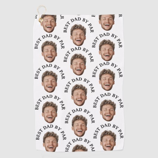 Funny Best Dad van Par Custom Face patroon Golfhanddoek (Voorkant)