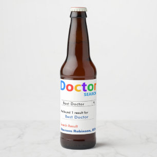 Funny Best Doctor Award Bier Etiket