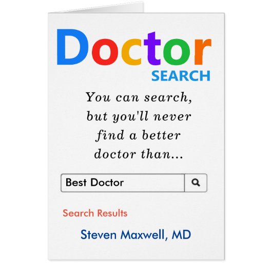 Funny Best Doctor Search Bedankt (Voorkant)