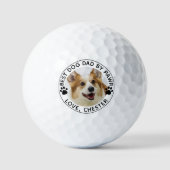 Funny BEST DOG DAD VAN PAWR Foto maakt Golf Ba Golfballen (Voorkant)