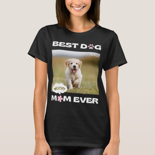 Funny Best Dog Mam ooit met Aangepaste Foto T-shirt (Voorkant)
