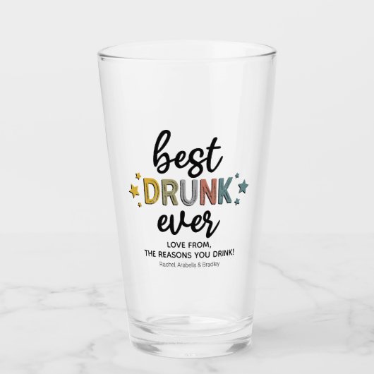 Funny Best Drink Ever Vaderdag Glas (Voorkant)