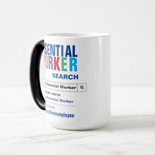Funny Best Essential Worker Search Magische Mok (Voorkant links)