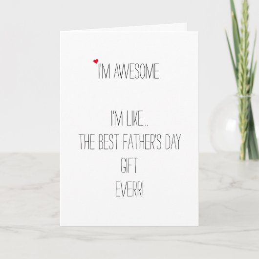 Funny Best Fathers Day Gift Simple Cute Dad Humor Feestdagen Kaart (Voorkant)
