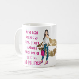 Funny Best Friend BAD INFLUENCE Caricature Gift Koffiemok
