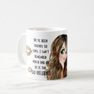 Funny Best Friend BAD INFLUENCE Caricature Gift Koffiemok