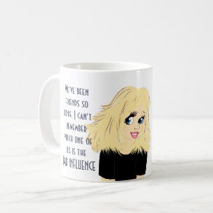 Funny Best Friend BAD INFLUENCE Caricature Gift Koffiemok