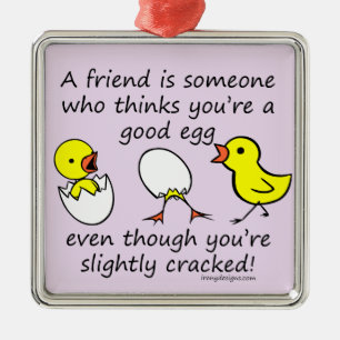 Funny Best Friend Gezegde (paars) Metalen Ornament
