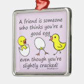 Funny Best Friend Gezegde (paars) Metalen Ornament (Links)
