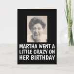 FUNNY BEST FRIEND RETRO VROUW BIRTHDAY KAART<br><div class="desc">MARTHA HEEFT EEN BEETJE CRAZY GEDAAN OP HAAR BIRTHDAAGKAART</div>