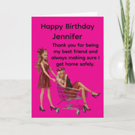 Funny Best Friends Birthday Card Kaart