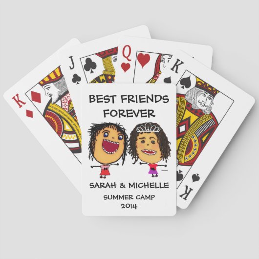 Funny Best Friends Cartoon Pokerkaarten (Achterkant)