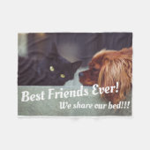 Funny Best Friends Forever Foto Pets Fleece Deken (Voorkant (Horizontaal))