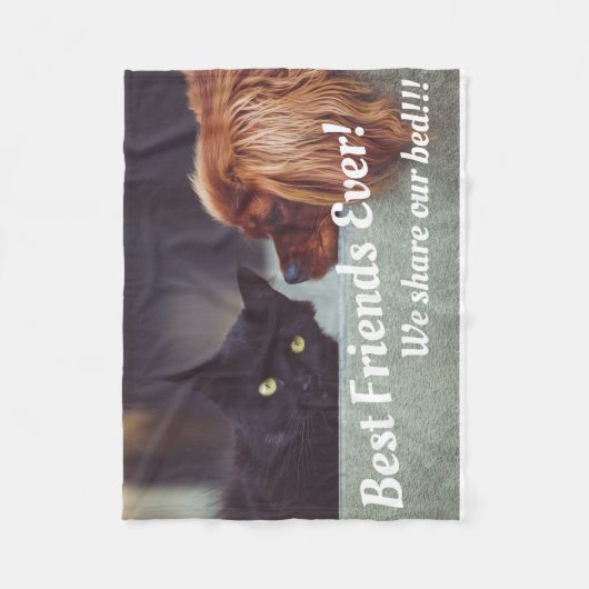Funny Best Friends Forever Foto Pets Fleece Deken (Voorkant)