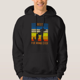 Funny Best Fur Mama ooit  Retro Dog Cat Mam Hoodie