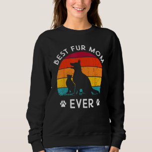Funny Best Fur MOM Ever  Retro Dog en Cat Trui