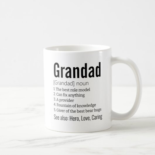 Funny Best Grandad Definition Gift voor Grandfathe Koffiemok (Rechts)