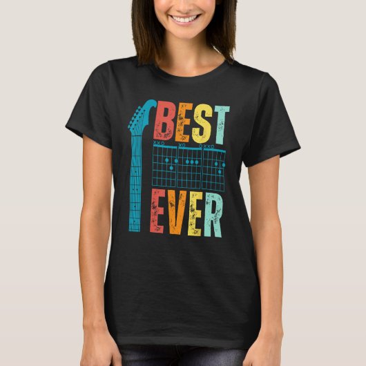 funny best guitar dad ever guitar chords for guita t-shirt (Voorkant)