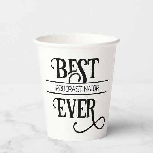 Funny Best Job Title Procrastinator Ever Papieren Bekers (Achterkant)