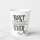 Funny Best Job Title Procrastinator Ever Papieren Bekers (Voorkant)