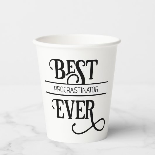 Funny Best Job Title Procrastinator Ever Papieren Bekers (Voorkant)