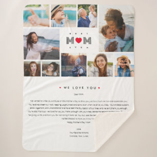 Funny Best Mam Ever Moederdag 10 Foto's collage Sherpa Deken