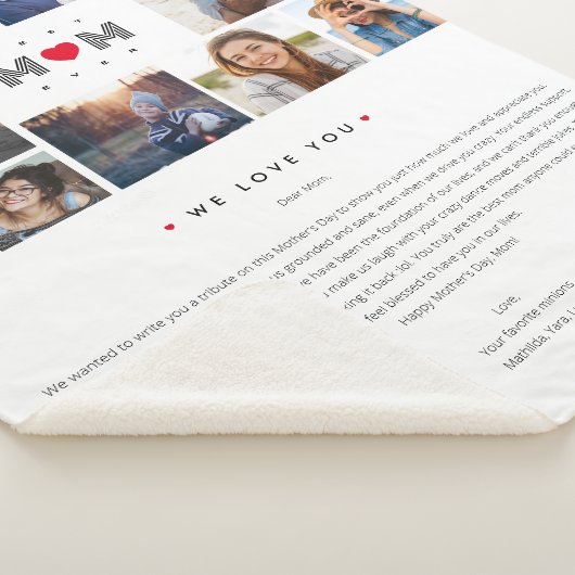 Funny Best Mam Ever Moederdag 10 Foto's collage Sherpa Deken (3/4)