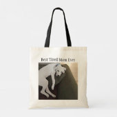 Funny Best Mam ooit Foto van Cute Tired Dog Tote Bag (Achterkant)