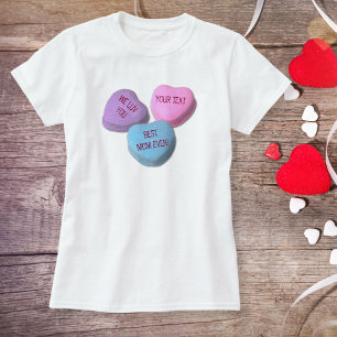 Funny Best Mam Valentijn Snoep Heart Custom Text T-shirt