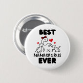 Funny Best Mamasaurus Ever Button (Voorkant /achterkant)