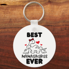 Funny Best Mamasaurus Ever Metal Circle Sleutelhan Sleutelhanger