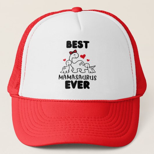 Funny Best Mamasaurus Ever Trucker Hat Trucker Pet (Voorkant)