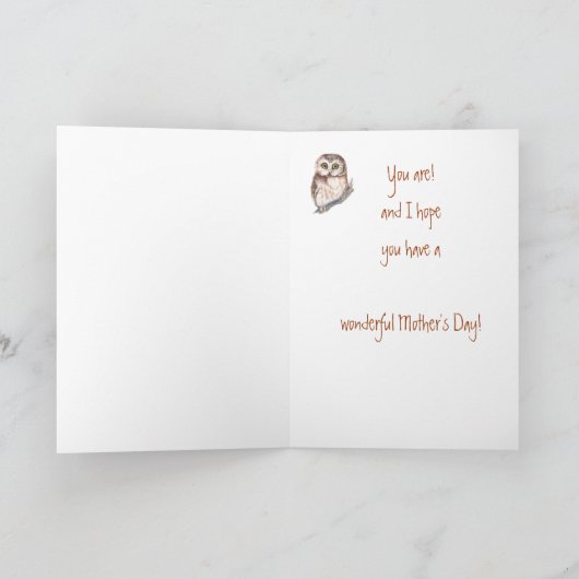 Funny Best Mothe Day Mam Wise Owl Humor Kaart (Binnen)