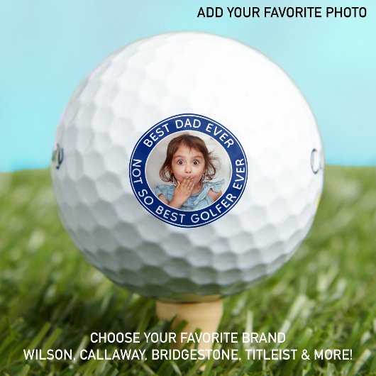 Funny Best Pap Ever Blue White Foto Golfballen