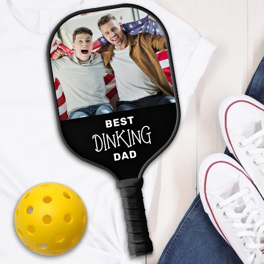 Funny Best Pickleball Dad Persoonlijk 2 Foto Pickleball Paddle