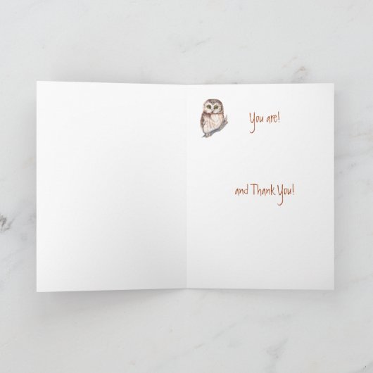 Funny Best Secretary? Thank You Wise Owl Humor Bedankkaart (Binnen)