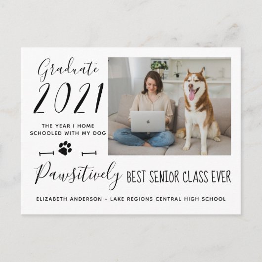 Funny Best Senior Class of 2021 Photo Afstuderen Uitnodiging Briefkaart (Voorkant)