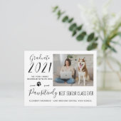 Funny Best Senior Class of 2021 Photo Afstuderen Uitnodiging Briefkaart (Staand voorkant)