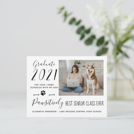 Funny Best Senior Class of 2021 Photo Afstuderen Uitnodiging Briefkaart (Staand voorkant)