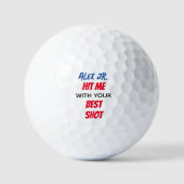 Funny best shot quote met aangepaste naam golfball golfballen (Voorkant)