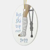 Funny Best ski trip ooit! Breken been Cast Keramisch Ornament (Links)