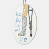 Funny Best ski trip ooit! Gebroken gietvorm Keramisch Ornament (Links)