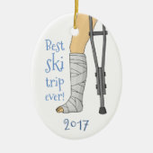 Funny Best ski trip ooit! Gebroken gietvorm Keramisch Ornament (Voorkant)