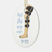 Funny Best ski trip ooit! Knee Brace Keramisch Ornament (Links)