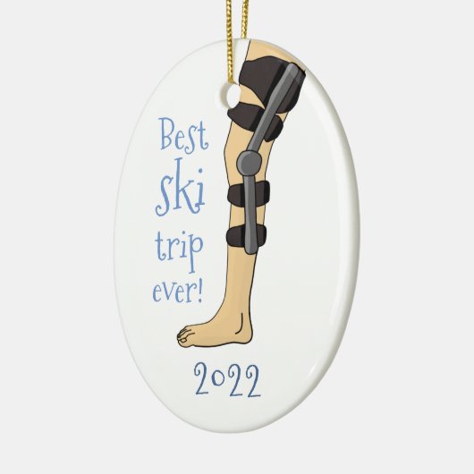 Funny Best ski trip ooit! Knee Brace Keramisch Ornament (Links)