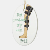 Funny Best snowboard trip ooit! Knee Brace Keramisch Ornament (Links)