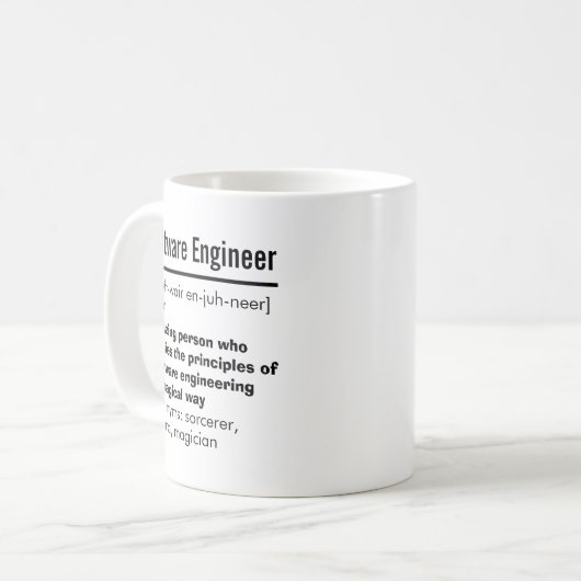 Funny Best Software Engineer Definition Gift Koffiemok (Voorkant links)