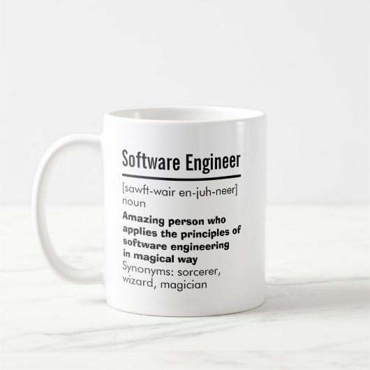 Funny Best Software Engineer Definition Gift Koffiemok (Links)