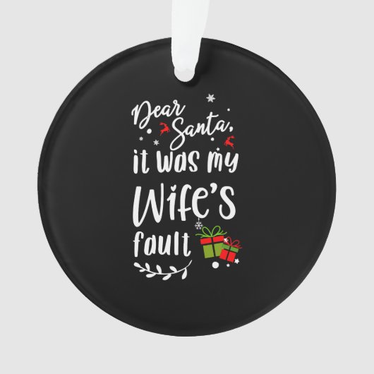 Funny Beste kerstman Wife Husband Ornament (voorkant)