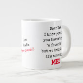 Funny Beste papa Typwriter Typografie Grote Koffiekop (Voorkant rechts)